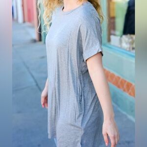 Grey swing dress with pockets